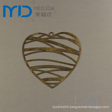 Elegant Heartshape Jewelry Findings with Brass Filigree Design for Sales